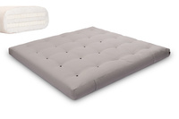 Futon Pascall Medium Duo Latex - Materac 200x200 Szary - naturalny z lateksem