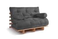 Sofa rozkładana 120x200 - Slim Comfort Classic - Pascall Futon Szary
