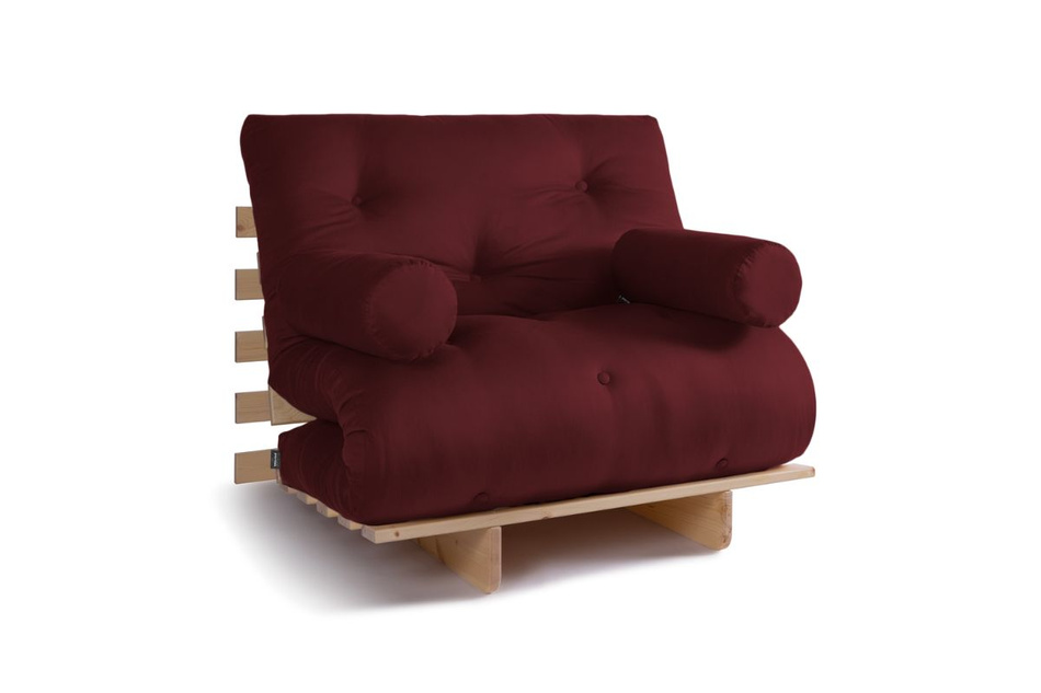 Sofa rozkładana 90x200 - Slim Exclusive Classic - Pascall Futon Bordowy