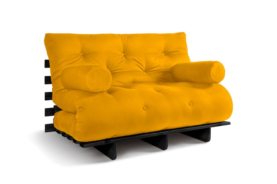 Sofa rozkładana 120x200 - Slim Exclusive Black - Pascall Futon Miodowy