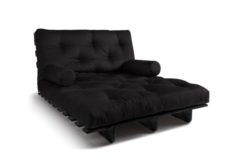 Sofa rozkładana 120x200 - Slim Comfort Black - Pascall Futon Czarny