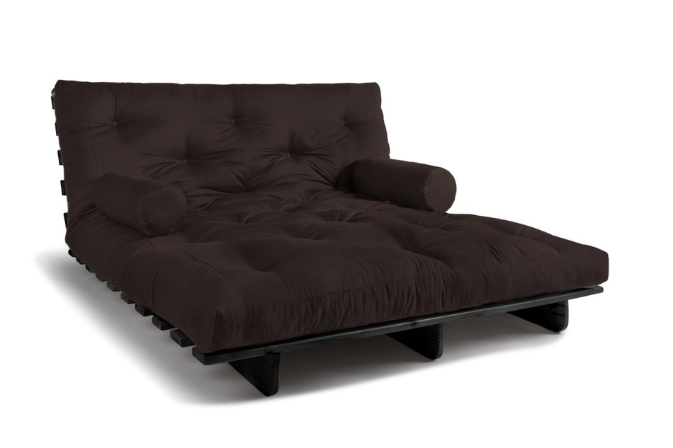 Sofa rozkładana 160x200 - Slim Exclusive Black - Pascall Futon Brązowy