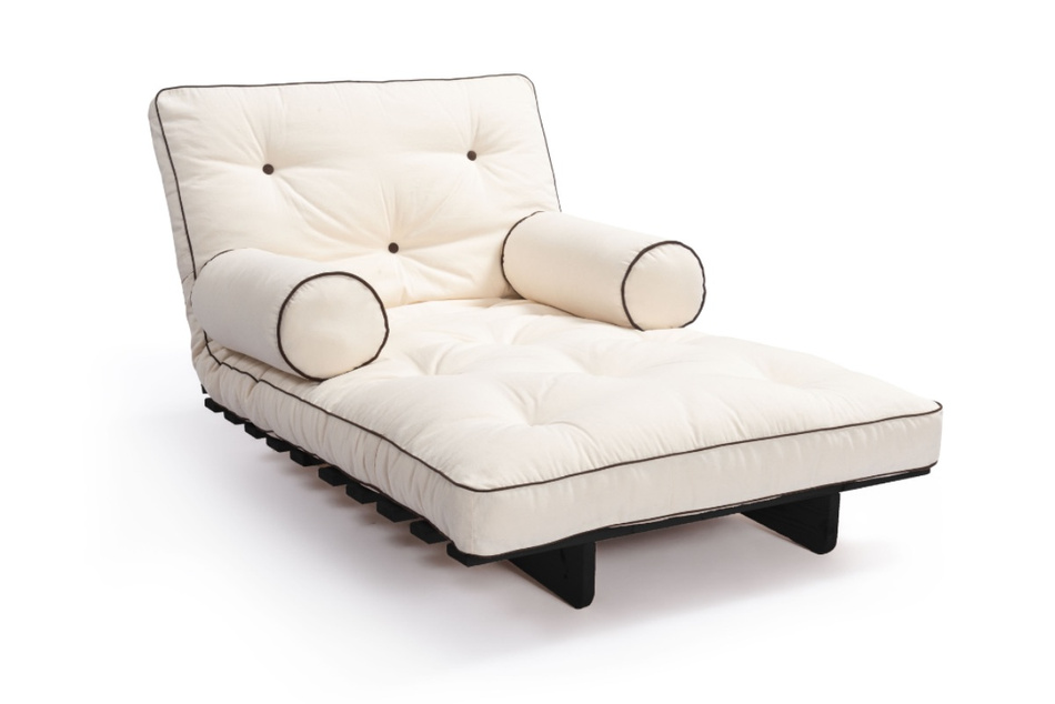 Sofa rozkładana 90x200 - Slim Basic Kedro Black  - Pascall Futon Ecru