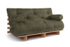 Sofa rozkładana 160x200 - Slim Exclusive Classic - Pascall Futon Khaki