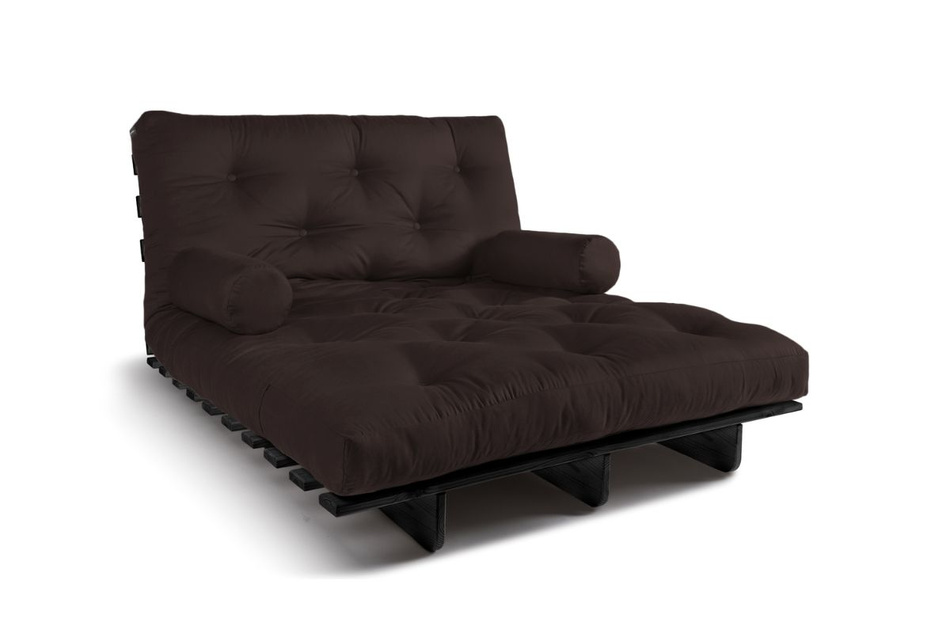 Sofa rozkładana 120x200 - Slim Basic Black - Pascall Futon Brązowy