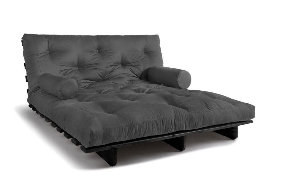 Sofa rozkładana 160x200 - Slim Basic Black - Pascall Futon Szary