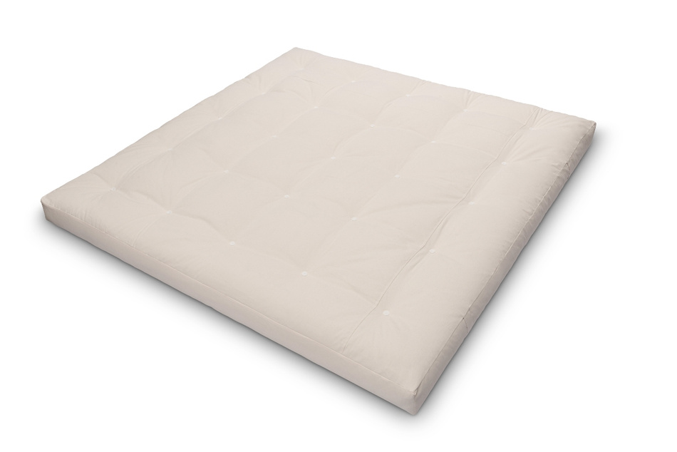 Materac 200x200 naturalny z wełną, lateksem i 2x kokosem - Futon Pascall Comfort Wool Hard Ecru