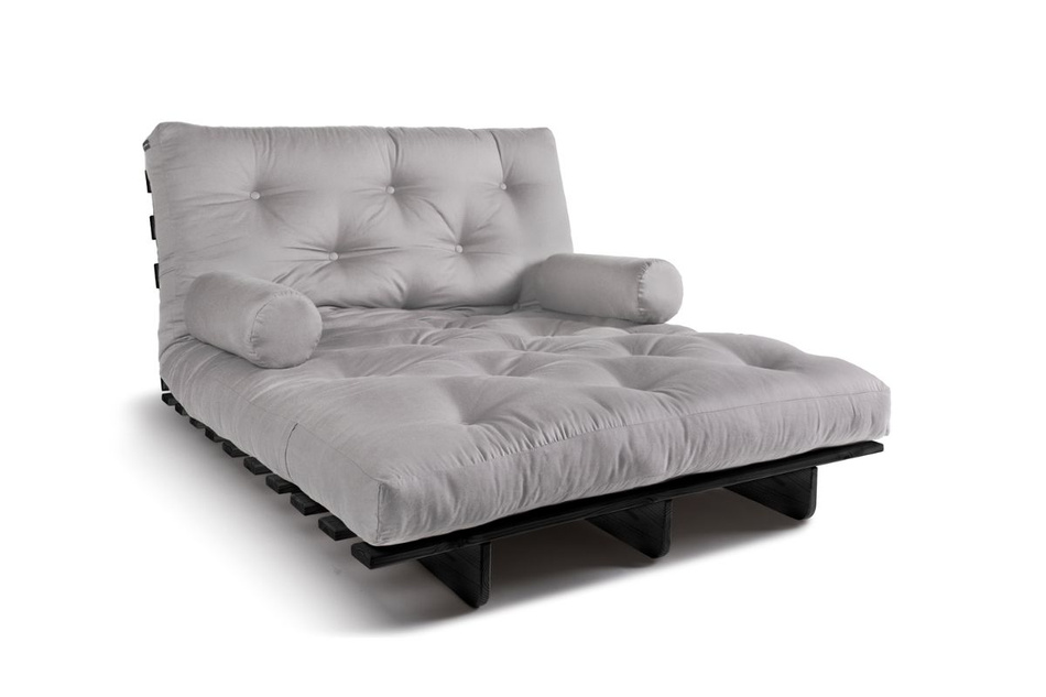 Sofa rozkładana 120x200 - Slim Exclusive Black - Pascall Futon Gołębi Popiel