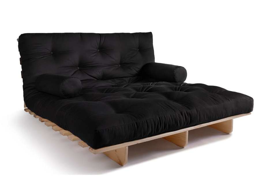 Sofa rozkładana 140x200 - Slim Exclusive Classic - Pascall Futon Czarny