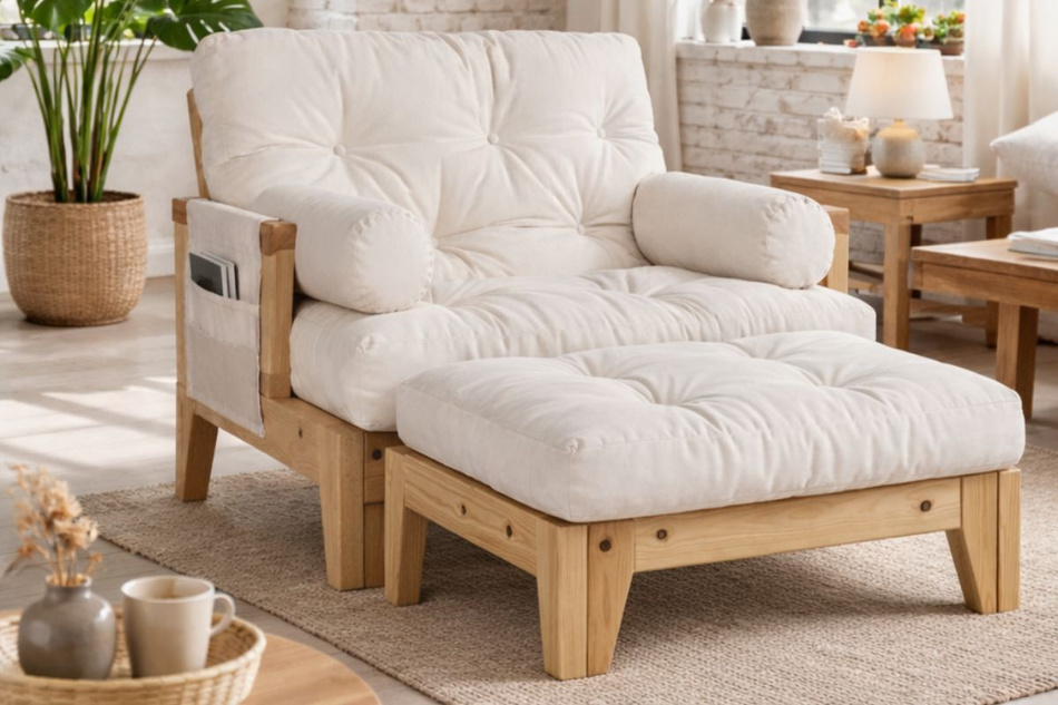 Fotel Sakura - Pascall Futon Brązowy