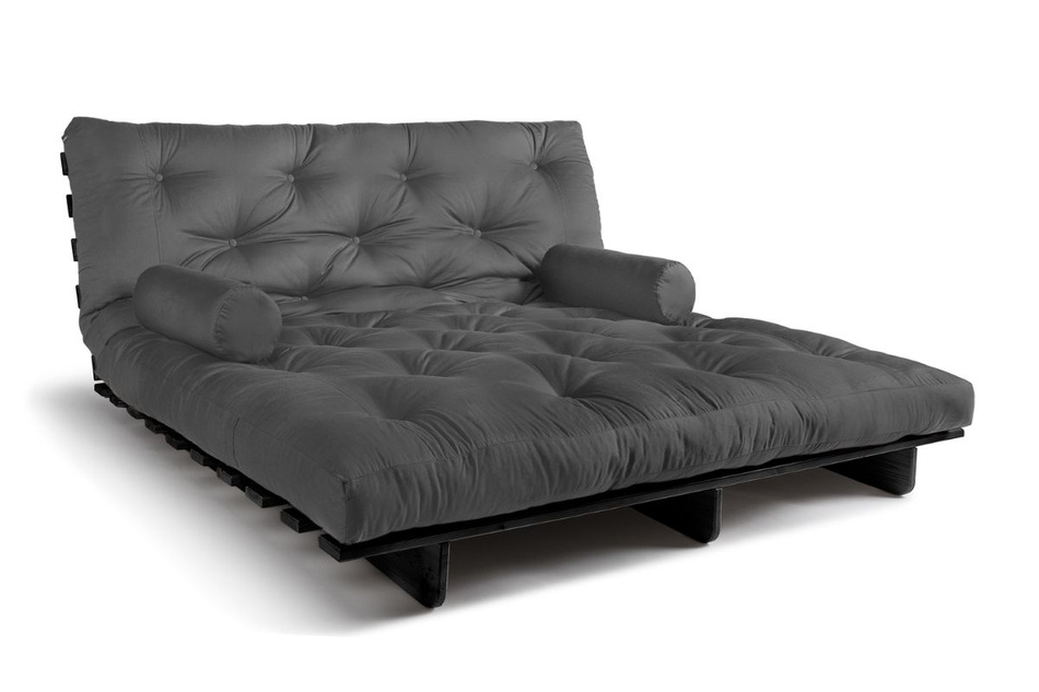 Sofa rozkładana 180x200 - Slim Exclusive Black - Pascall Futon Szary