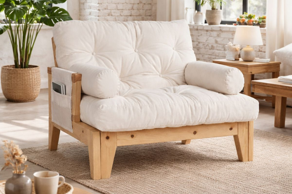 Fotel Sakura - Pascall Futon Brązowy