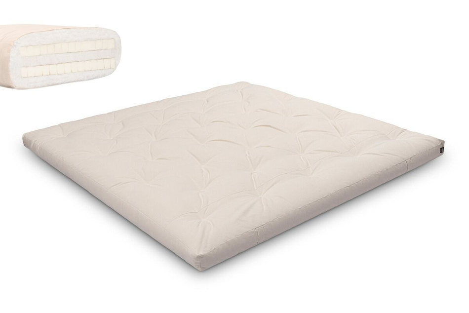 Materac 200x200 naturalny z lateksem - Futon Pascall Slim Duo Latex Ecru