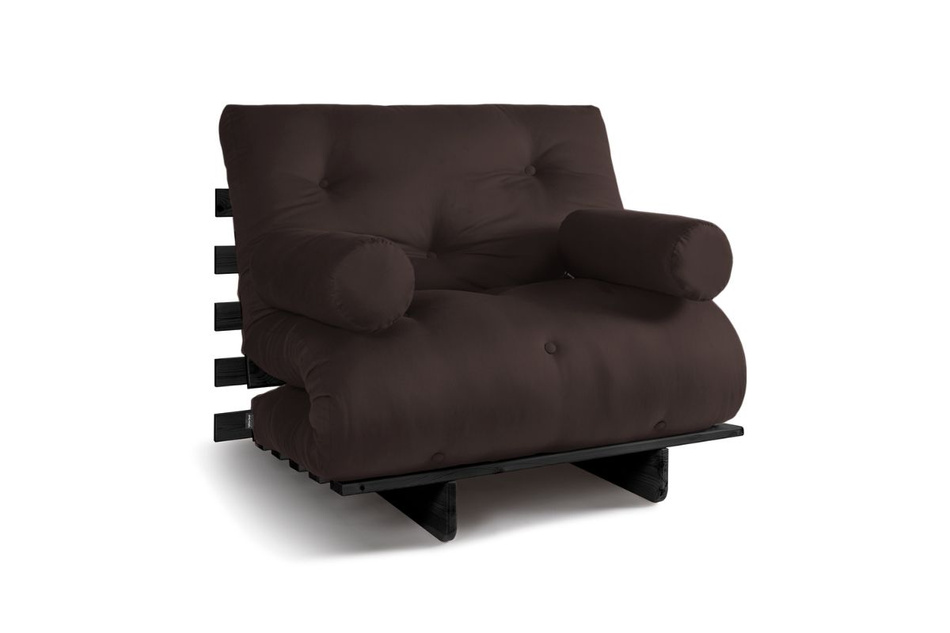 Sofa rozkładana 90x200 - Slim Exclusive Black - Pascall Futon Brązowy