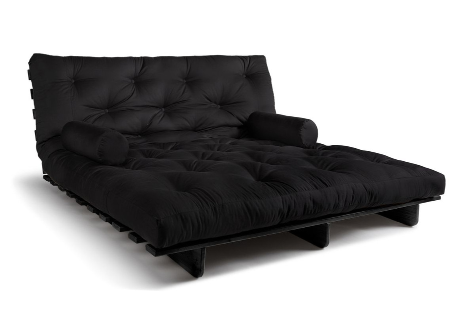 Sofa rozkładana 180x200 - Slim Comfort Black - Pascall Futon Czarny
