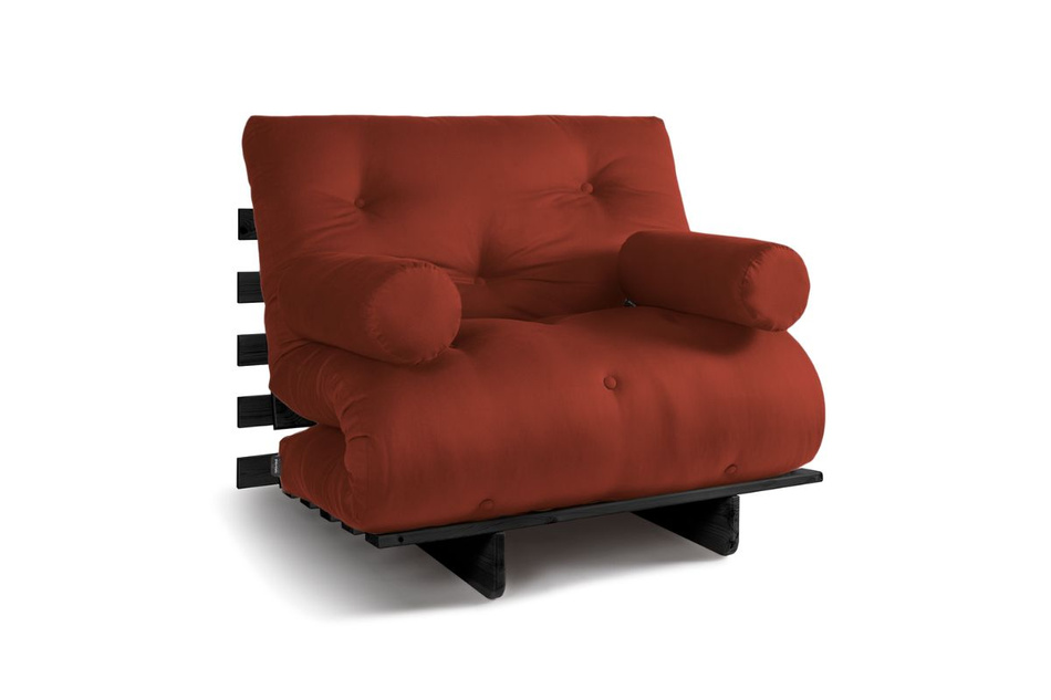 Sofa rozkładana 90x200 - Slim Basic Black - Pascall Futon Ceglany