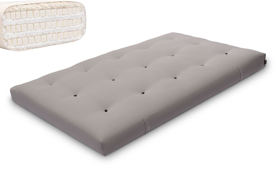 Materac 120x200 naturalny z lateksem - Futon Pascall Comfort Trio Latex Wool Szary