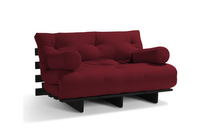Sofa rozkładana 120x200 - Slim Basic Black - Pascall Futon Bordowy