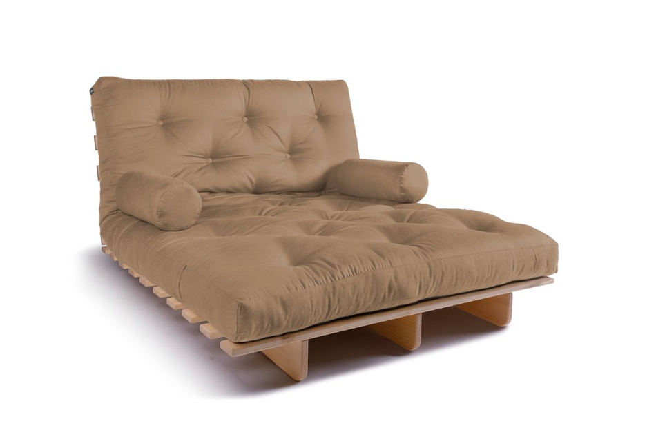 Sofa rozkładana 120x200 - Slim Comfort Classic - Pascall Futon Beżowy