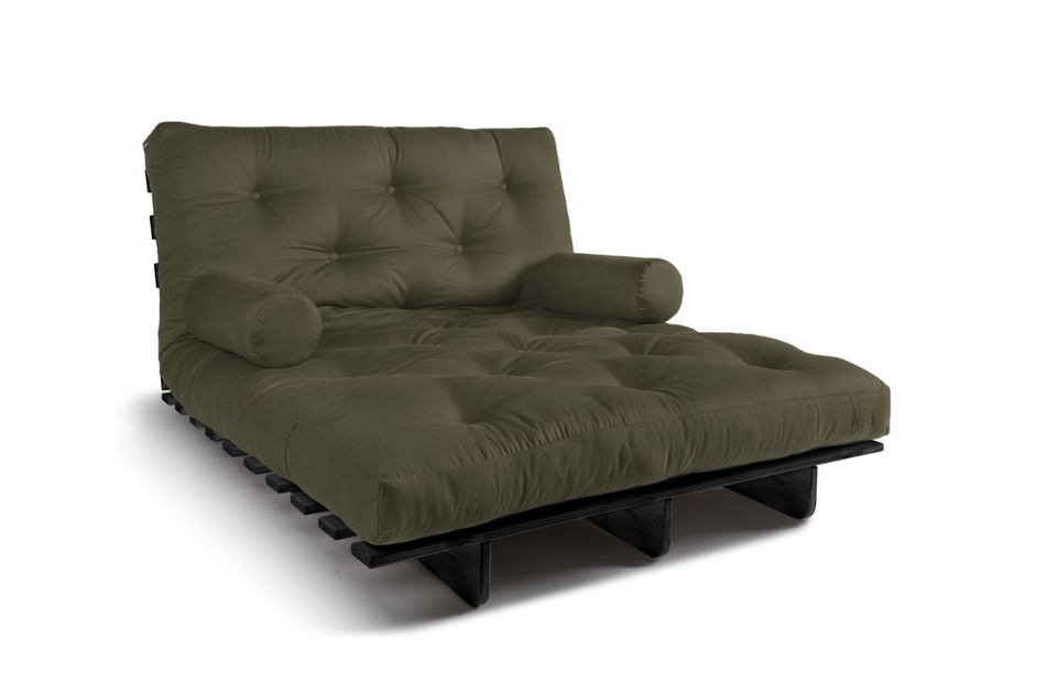 Sofa rozkładana 120x200 - Slim Exclusive Black - Pascall Futon Khaki
