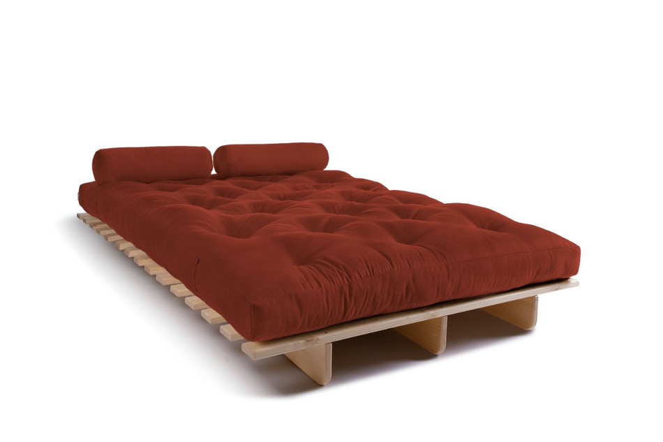 Sofa rozkładana 120x200 - Slim Exclusive Classic - Pascall Futon Ceglany