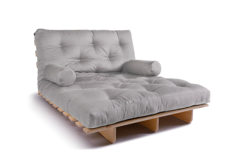 Sofa rozkładana 120x200 - Slim Exclusive Classic - Pascall Futon Gołębi Popiel