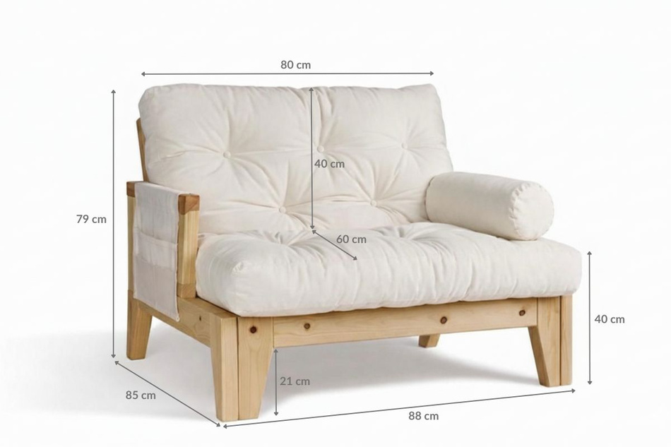 Fotel Sakura - Pascall Futon Modrakowy