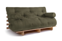 Sofa rozkładana 160x200 - Slim Basic Classic - Pascall Futon Khaki