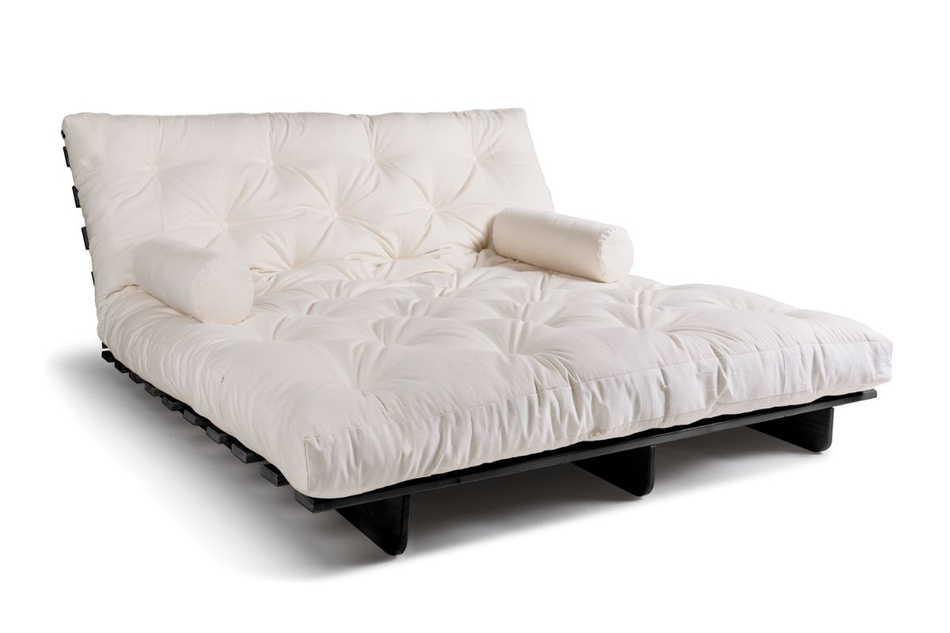 Sofa rozkładana 180x200 - Slim Comfort Black - Pascall Futon Ecru