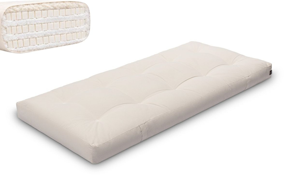 Materac 90x200 naturalny z lateksem - Futon Pascall Comfort Trio Latex Wool Ecru