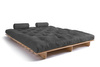Sofa rozkładana 180x200 - Slim Exclusive Classic - Pascall Futon Szary