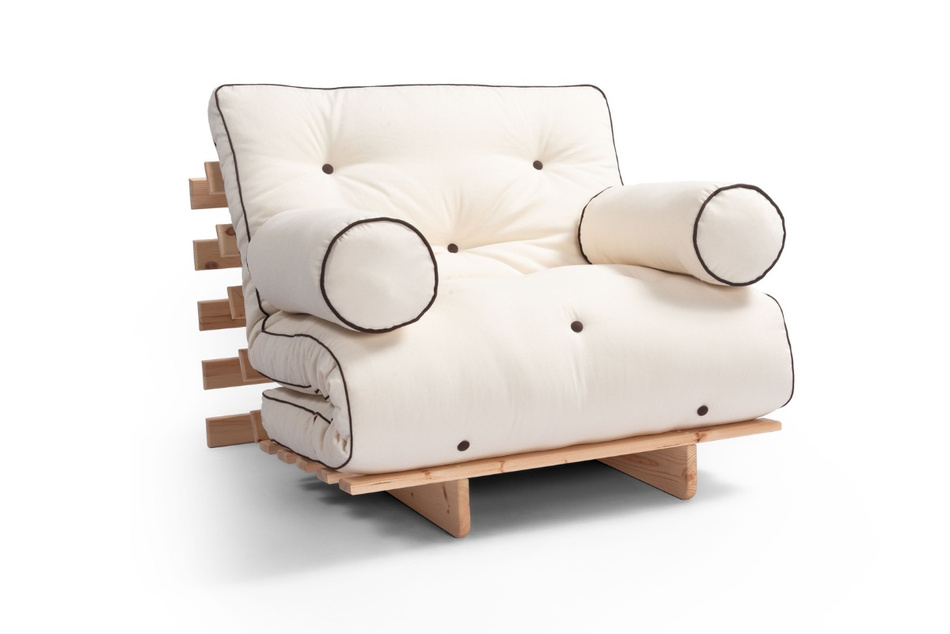 Sofa rozkładana 90x200 - Slim Exclusive Kedro Classic  - Pascall Futon Ecru