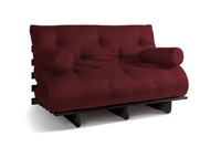 Sofa rozkładana 140x200 - Slim Exclusive Black - Pascall Futon Bordowy