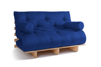 Sofa rozkładana 140x200 - Slim Basic Classic - Pascall Futon Modrakowy