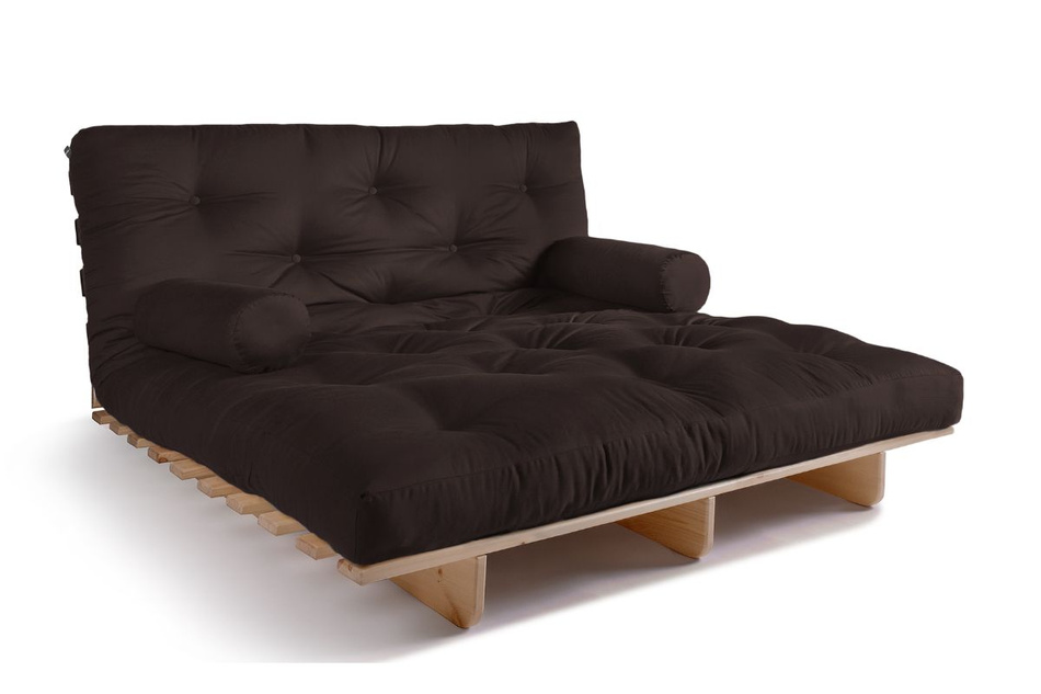 Sofa rozkładana 140x200 - Slim Basic Classic - Pascall Futon Brązowy