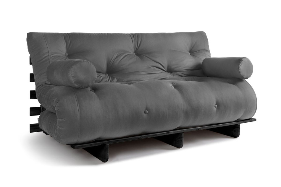 Sofa rozkładana 160x200 - Slim Exclusive Black - Pascall Futon Szary