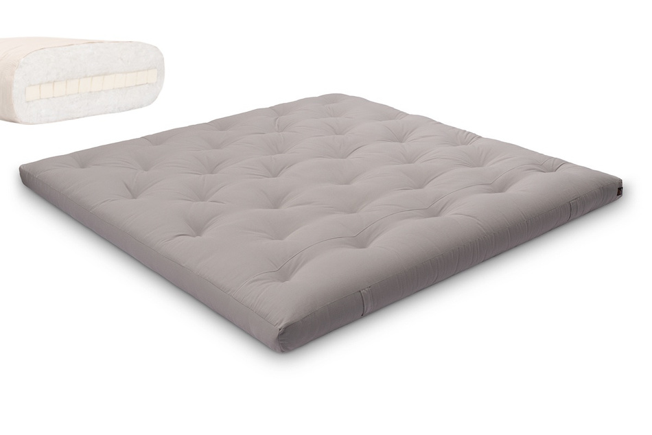 Materac 200x200 naturalny z lateksem - Futon Pascall Slim Latex Szary