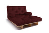 Sofa rozkładana 120x200 - Slim Exclusive Classic - Pascall Futon Bordowy