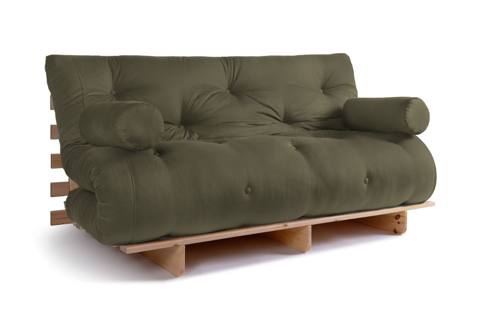 Sofa rozkładana 160x200 - Slim Exclusive Classic - Pascall Futon Khaki