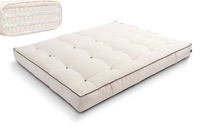 Materac 200x200 naturalny z lateksem - Futon Pascall Comfort Trio Latex Wool Kedro Ecru