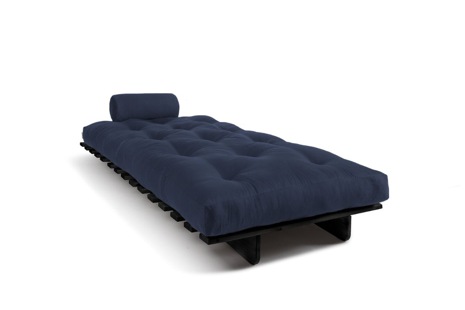 Sofa rozkładana 90x200 - Slim Basic Black - Pascall Futon Granatowy