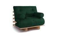 Sofa rozkładana 90x200 - Slim Basic Classic - Pascall Futon Butelkowa Zieleń