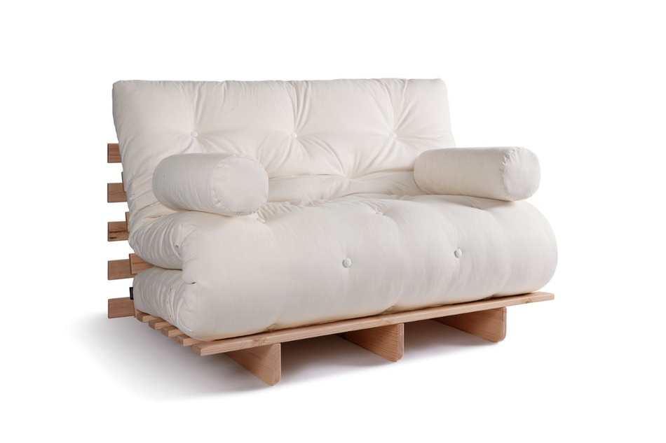 Sofa rozkładana 120x200 - Slim Exclusive Classic - Pascall Futon Ecru