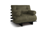 Sofa rozkładana 90x200 - Slim Comfort Black - Pascall Futon Khaki