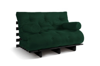 Sofa rozkładana 120x200 - Slim Comfort Black - Pascall Futon Butelkowa Zieleń
