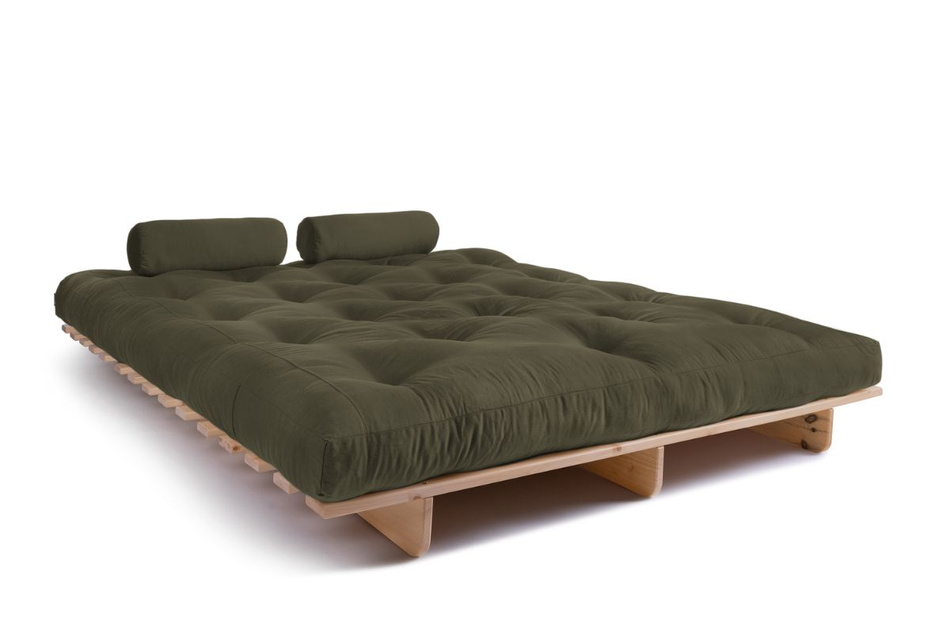 Sofa rozkładana 160x200 - Slim Exclusive Classic - Pascall Futon Khaki
