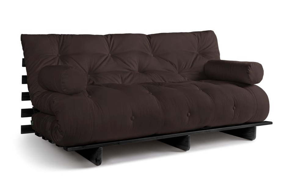 Sofa rozkładana 180x200 - Slim Exclusive Black - Pascall Futon Brązowy