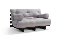 Sofa rozkładana 180x200 - Slim Basic Black - Pascall Futon Gołębi Popiel