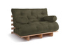 Sofa rozkładana 120x200 - Slim Exclusive Classic - Pascall Futon Khaki