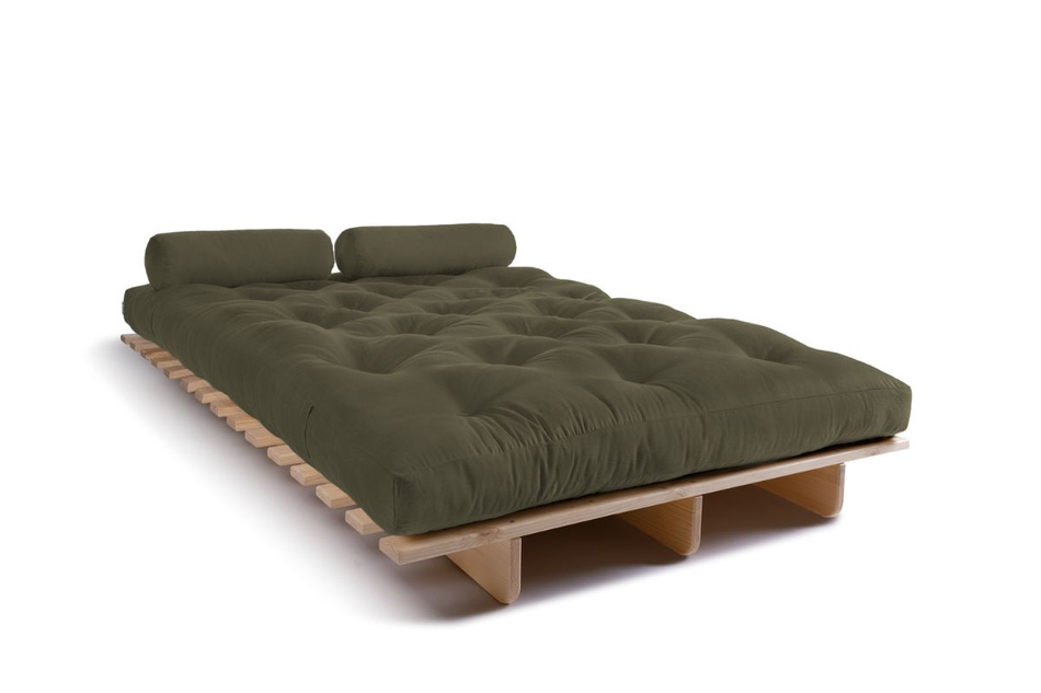 Sofa rozkładana 120x200 - Slim Exclusive Classic - Pascall Futon Khaki